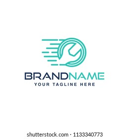 auto fast services logo. wrench logo