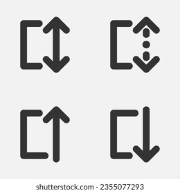 Auto fit height top bottom arrow icon vector