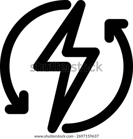 Auto Flash, Flash, Automatic Outline Icon