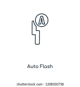 Auto Flash concept line icon. Linear Auto Flash concept outline symbol design. This simple element illustration can be used for web and mobile UI/UX.