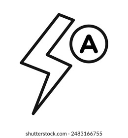 auto flash icon Black line art vector