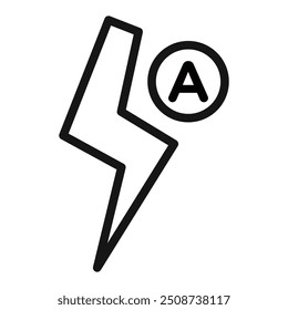 auto flash icon Black line art vector logo