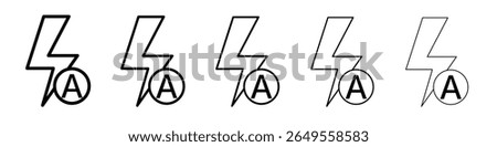 auto flash icon flat simple outline logo