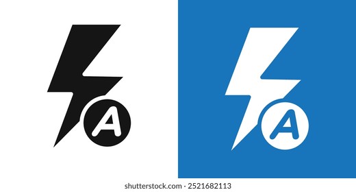 ícone de flash automático Conjunto de vetores plano contorno