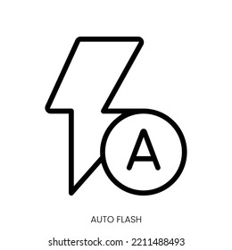 Auto Flash Symbol. Line Art Design einzeln auf weißem Hintergrund