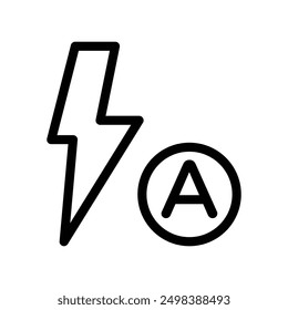 auto flash icon linear logo mark in black and white