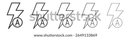 auto flash icon outline ilustration vector symbol