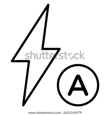 auto flash icon Outline isolated logo mark