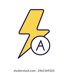 auto flash icon with white background vector stock illustration