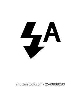 Auto Flash, Light Camera Mode Solid Flat Vector Icon Isolated on White Background.