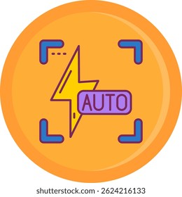 Auto flash Line vector Icon Design