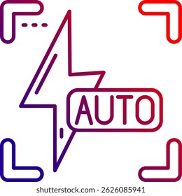 Auto flash Line vector Icon Design