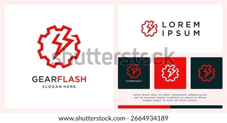 Auto flash logo design with gear