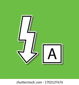 Auto flash sticker icon. Simple thin line, outline vector of photography icons for ui and ux, website or mobile application