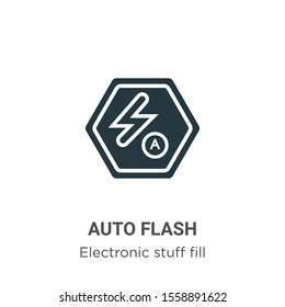 Auto flash vector icon on white background. Flat vector auto flash icon symbol sign from modern electronic stuff fill collection for mobile concept and web apps design.
