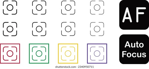 Auto focus camera vector icon set. Auto focus or target symbol can be used for web And 
App
photography, photo, digital, camera, vector, focus,