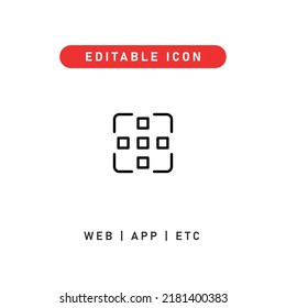 auto focus editable stroke icon, outline icon for web, app, presentation, etc