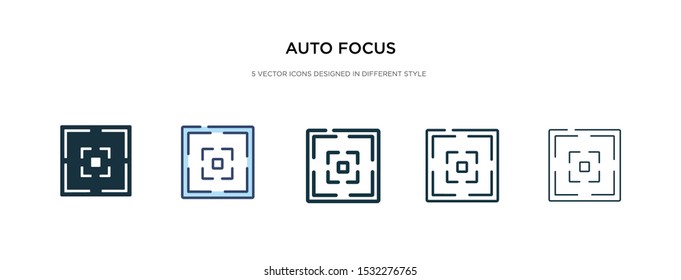 auto focus icon in different style vector illustration. two colored and black auto focus vector icons designed in filled, outline, line and stroke style can be used for web, mobile, ui