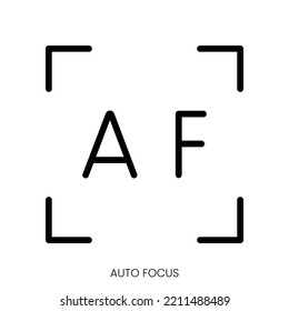 Auto Focus Icon. Line Art Style Design Isolated On White Background