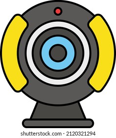 Auto focused Live Streaming Cam Vector Color Icon Design, Video blogger Symbol, vlogger or videography equipment Sign, motion pictures and film maker Stock illustration, Webcam Concept,