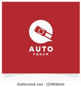 Auto Forum Logo, Driver Chat Logo Design Template