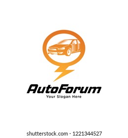 Auto Forum Logo Template Design Vector, Emblem, Design Concept, Creative Symbol, Icon. auto blog logo. vector design. auto forum.