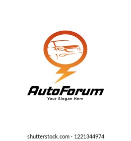 Auto Forum Logo Template Design Vector, Emblem, Design Concept, Creative Symbol, Icon. auto blog logo. vector design. auto forum.