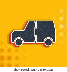 Auto, gap, insurance, vehicle pop art, retro icon