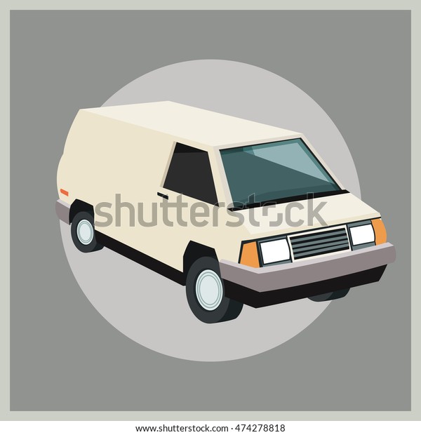 Auto garage car\
automobile retro cartoon icon. Colorful design. Circle background.\
Vector illustration