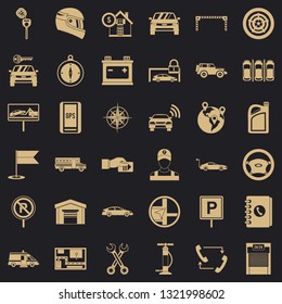 Auto garage icons set. Simple style of 36 auto garage vector icons for web for any design