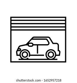 Auto garage line icon, concept sign, outline vector illustration, linear symbol.