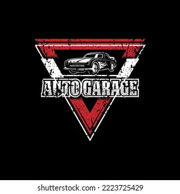 Auto Garage rustic Logo Design vector, automotive repair logo template with rustic, vintage, retro style