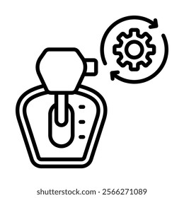 Auto Gear icon line vector illustration