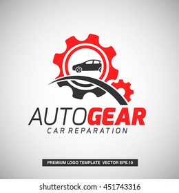 Auto Gear Logo Template. For Reparation company, Automotive Company, Sparepart shop. Vector Eps.10