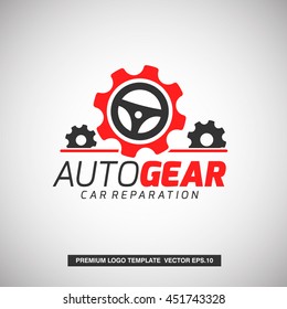 Auto Gear Logo Template. For Reparation company, Automotive Company, Sparepart shop. Vector Eps.10