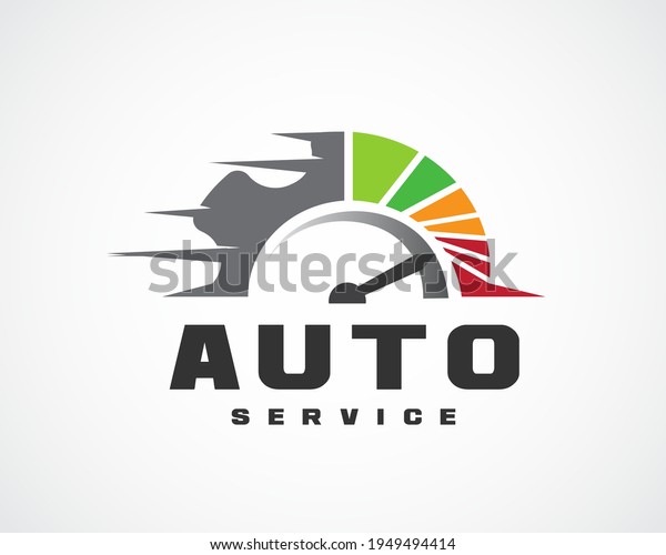 auto gear\
machine service logo design\
illustration