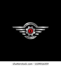 Auto Gear Silver X Letter Design Logo
