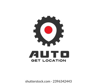 inspiración de la ilustración de la ilustración del símbolo del icono de la ubicación del sistema de engranajes automáticos