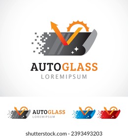 Auto Glass Logo Design Template