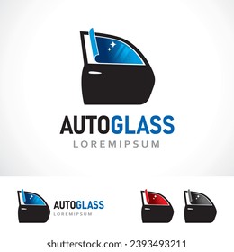 Plantilla de diseño de logotipo de vidrio automático