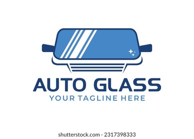 auto glass logo design vector template