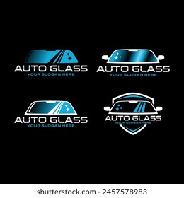 auto glass logo with four design options