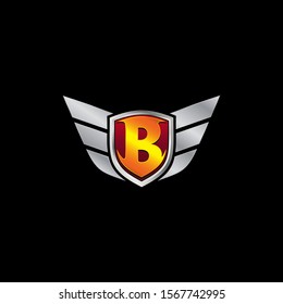 Auto Guard Letter B Icon Logo design concept template