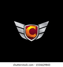 Auto Guard Letter C Icon Logo design concept template