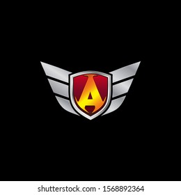 Auto Guard Letter A Icon Logo design concept template