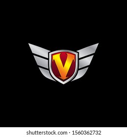 Auto Guard Letter V Icon Logo design concept template
