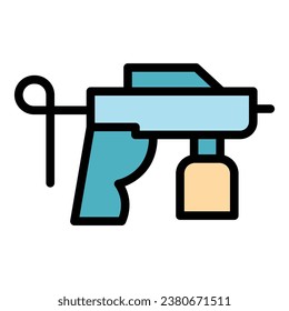 Auto gun icon outline vector. Sprayer paint. Aur can color flat