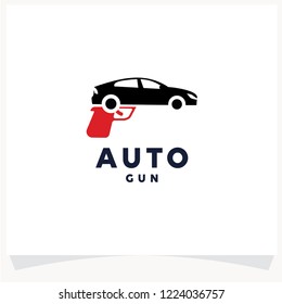 Auto Gun Logo, Driver Weapon Logo Design Template