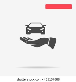 Auto and hand icon. Vector concept illustration for design.