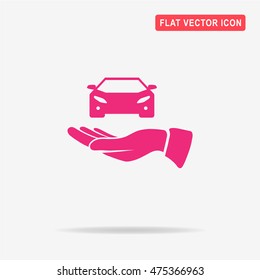 Auto and hand icon. Vector concept illustration for design.